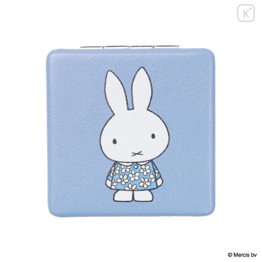 Japan Miffy 2-sided Compact Mirror - Miffy : Blue Flower Dress - 1