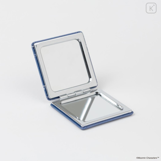 Japan Moomin 2-sided Compact Mirror - Moomintroll : Angry Blue Repeat - 3