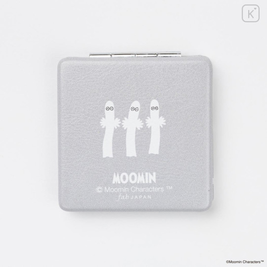 Japan Moomin 2-sided Compact Mirror - Hattifatteners : Grey Repeat - 2