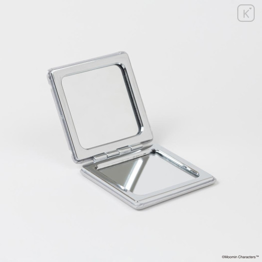 Japan Moomin 2-sided Compact Mirror - Hattifatteners : Grey Repeat - 3