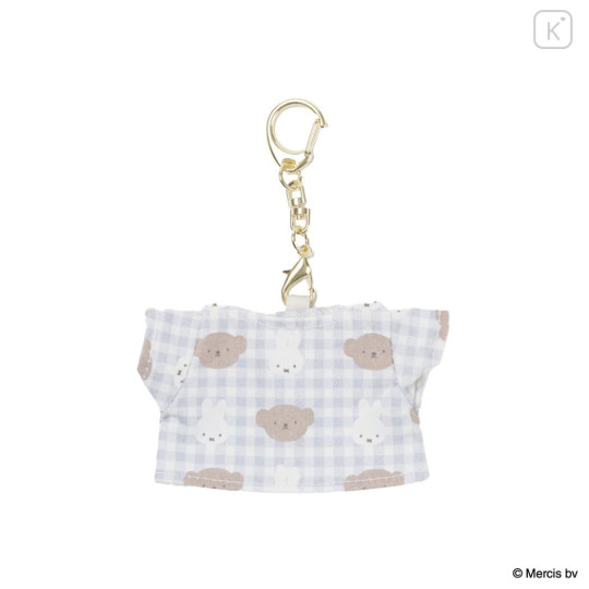 Japan Miffy Miniature Keychain - Boris & Miffy : T-shirt Plaid - 1