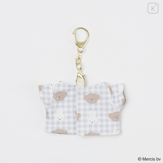 Japan Miffy Miniature Keychain - Boris & Miffy : T-shirt Plaid - 2