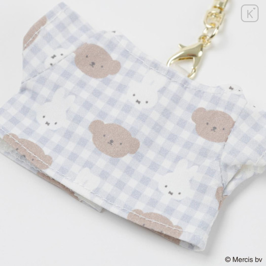Japan Miffy Miniature Keychain - Boris & Miffy : T-shirt Plaid - 3