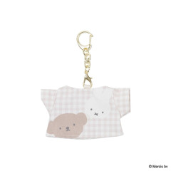 Japan Miffy Miniature Keychain - Boris & Miffy : T-shirt Plaid B