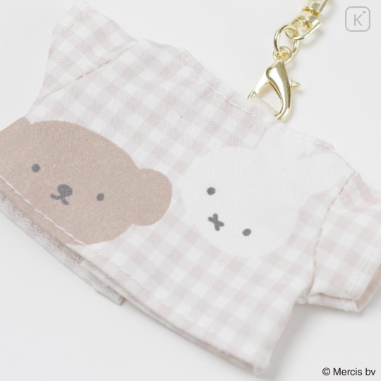 Japan Miffy Miniature Keychain - Boris & Miffy : T-shirt Plaid B - 3