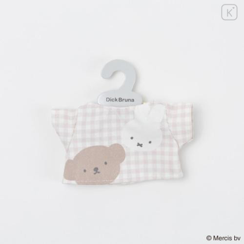Japan Miffy Miniature Keychain - Boris & Miffy : T-shirt Plaid B - 4