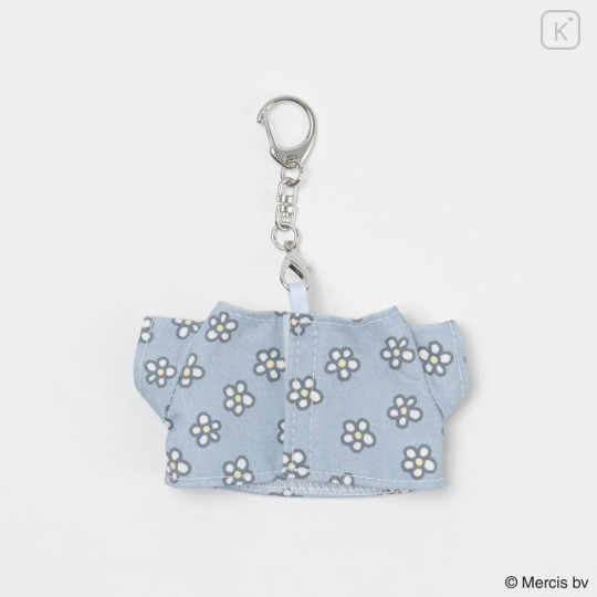 Japan Miffy Miniature Keychain - Miffy : T-shirt Blue Flower - 2