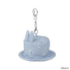 Japan Miffy Miniature Keychain - Miffy : Hat Blue Flower