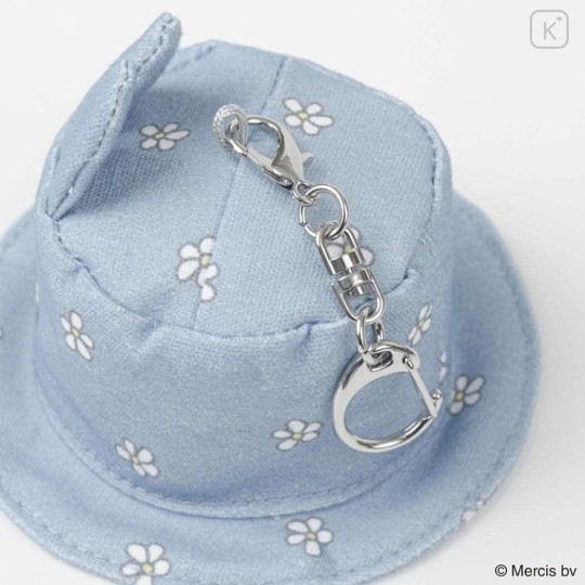Japan Miffy Miniature Keychain - Miffy : Hat Blue Flower - 3