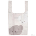 Japan Miffy Eco Shopping Bag - Boris & Miffy : Plaid - 1