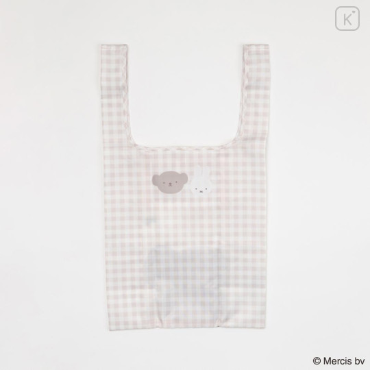 Japan Miffy Eco Shopping Bag - Boris & Miffy : Plaid - 2