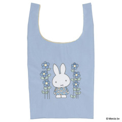 Japan Miffy Embroidery Eco Shopping Bag - Miffy : Blue Flower Dress