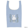 Japan Miffy Embroidery Eco Shopping Bag - Miffy : Blue Flower Dress - 1