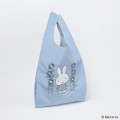 Japan Miffy Embroidery Eco Shopping Bag - Miffy : Blue Flower Dress - 3