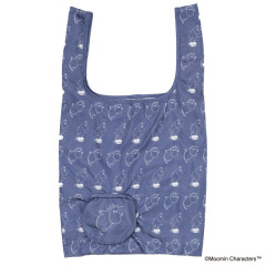 Japan Moomin Eco Shopping Bag - Moomintroll : Angry Blue Repeat