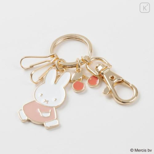 Japan Miffy Metal Keychain - Miffy : Pink Gold Cherry - 4