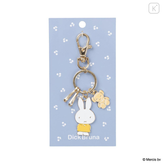 Japan Miffy Metal Keychain - Miffy : Yellow Gold Bear - 1