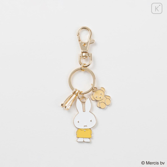 Japan Miffy Metal Keychain - Miffy : Yellow Gold Bear - 2