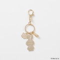 Japan Miffy Metal Keychain - Miffy : Blue Flower Dress Gold - 3