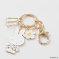 Japan Miffy Metal Keychain - Miffy : Blue Flower Dress Gold - 4