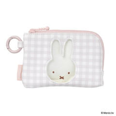 Japan Miffy Pass Case Card Holder & Coin Case - Miffy : Plaid