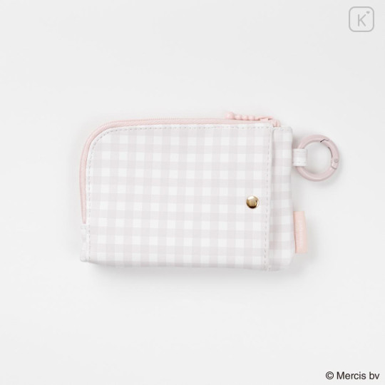Japan Miffy Pass Case Card Holder & Coin Case - Miffy : Plaid - 2