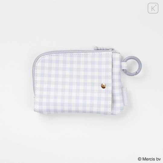 Japan Miffy Pass Case Card Holder & Coin Case - Boris : Plaid - 2