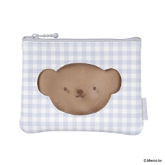 Japan Miffy Clear Flat Mini Pouch - Boris : Plaid