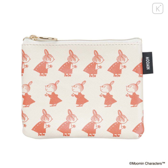 Japan Moomin Flat Mini Pouch - Little My : Beige Repeat - 1