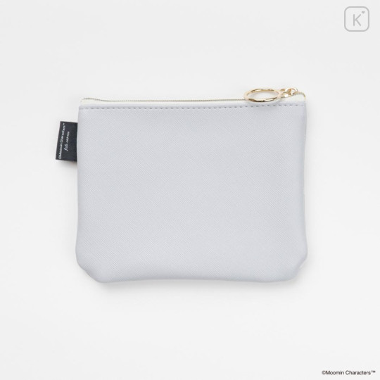 Japan Moomin Flat Mini Pouch - Hattifatteners : Grey Repeat - 2