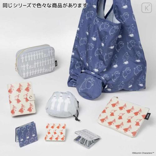 Japan Moomin Flat Mini Pouch - Hattifatteners : Grey Repeat - 4