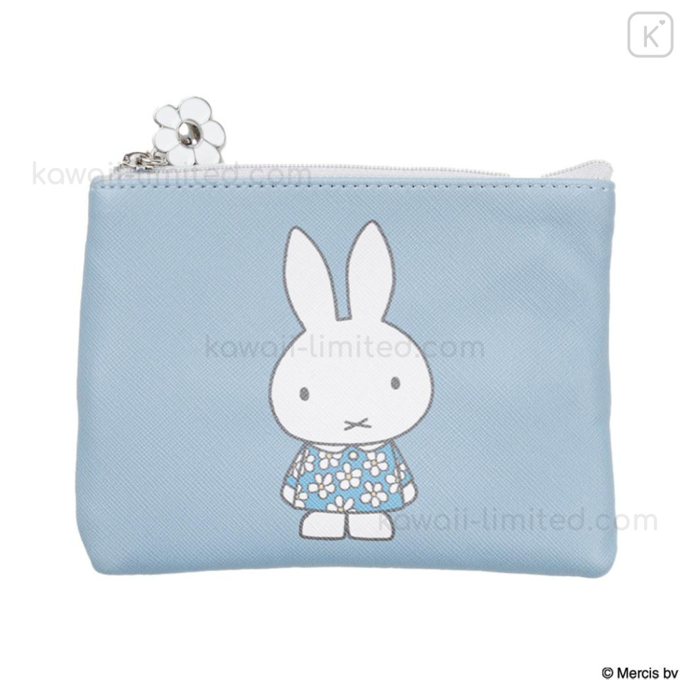 Japan Miffy Pouch & Tissue Case - Miffy : Blue Flower Dress