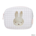 Japan Miffy Cosmetic Pouch - Miffy : Plaid - 1