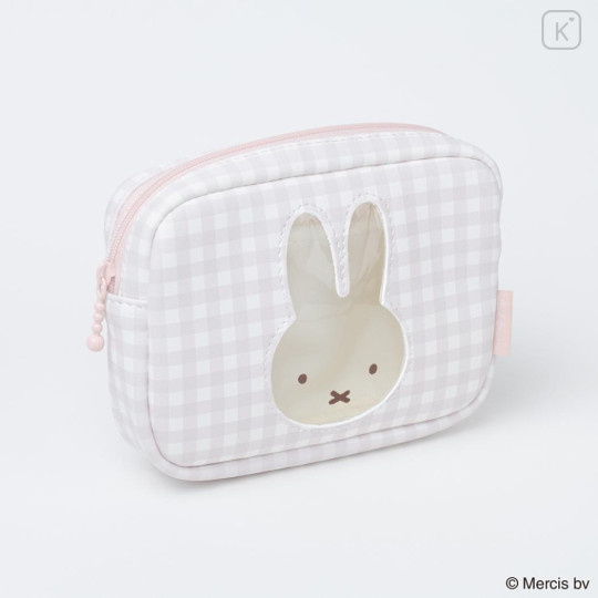 Japan Miffy Cosmetic Pouch - Miffy : Plaid - 3