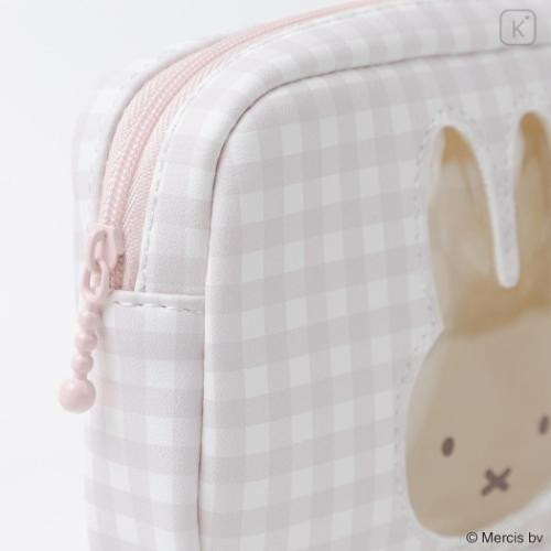 Japan Miffy Cosmetic Pouch - Miffy : Plaid - 5