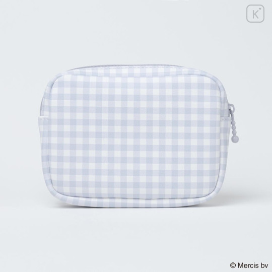 Japan Miffy Cosmetic Pouch - Boris : Plaid - 2