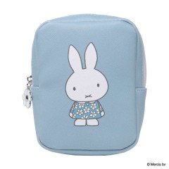 Japan Miffy Vertical Cosmetic Pouch - Miffy : Blue Flower Dress