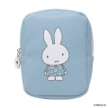 Japan Miffy Vertical Cosmetic Pouch - Miffy : Blue Flower Dress - 1