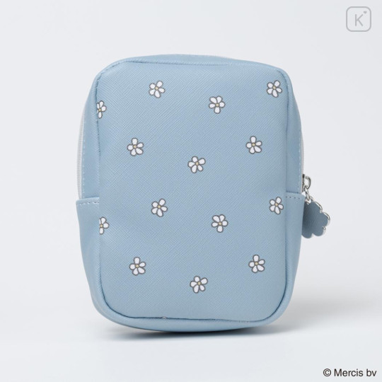 Japan Miffy Vertical Cosmetic Pouch - Miffy : Blue Flower Dress - 2