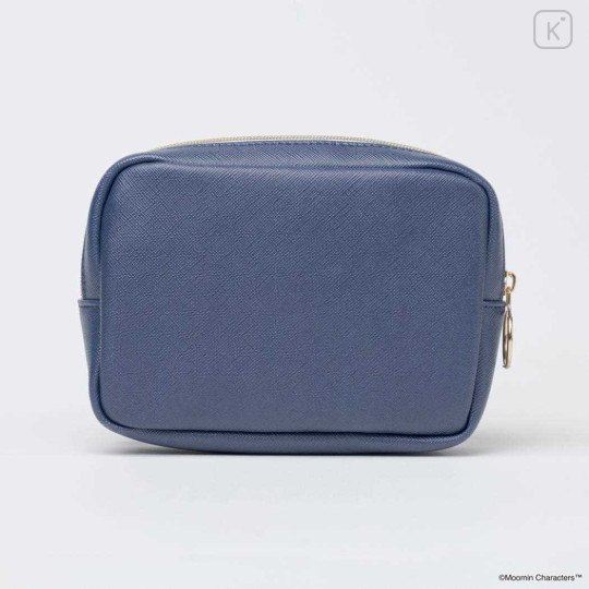 Japan Moomin Cosmetic Pouch - Moomintroll : Angry Blue Repeat - 2