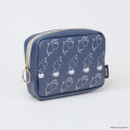 Japan Moomin Cosmetic Pouch - Moomintroll : Angry Blue Repeat - 3