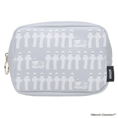 Japan Moomin Vertical Cosmetic Pouch - Hattifatteners : Grey Repeat