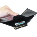 Japan Sanrio Clasp Trifold Wallet - Hello Kitty : Black White Zebra - 4