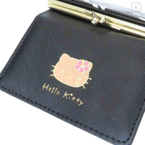 Japan Sanrio Clasp Trifold Wallet - Hello Kitty : Black White Zebra - 6