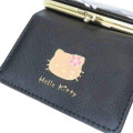Japan Sanrio Clasp Trifold Wallet - Hello Kitty : Black White Zebra - 6