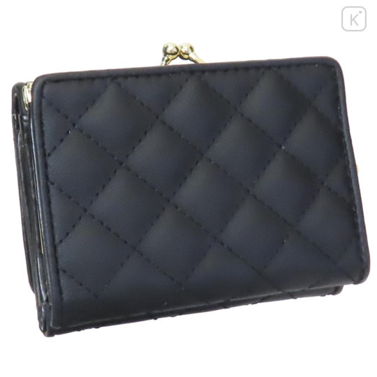 Japan Sanrio Quilted Trifold Wallet - Hello Kitty : Black Gold Devil - 2