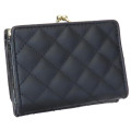 Japan Sanrio Quilted Trifold Wallet - Hello Kitty : Black Gold Devil - 2