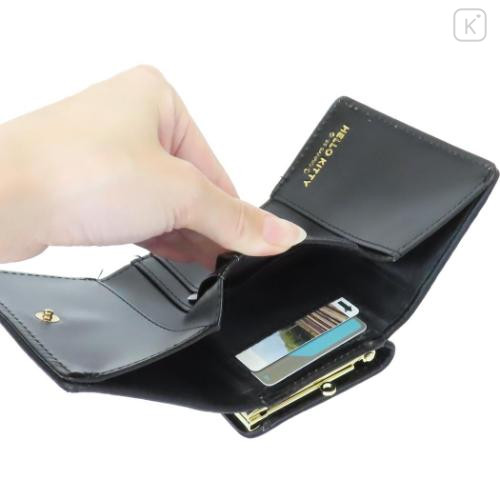 Japan Sanrio Quilted Trifold Wallet - Hello Kitty : Black Gold Devil - 4