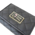 Japan Sanrio Quilted Trifold Wallet - Hello Kitty : Black Gold Devil - 6