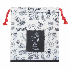 Japan Peanuts Drawstring Bag - Snoopy : Strike Three Black White